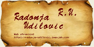 Radonja Udilović vizit kartica